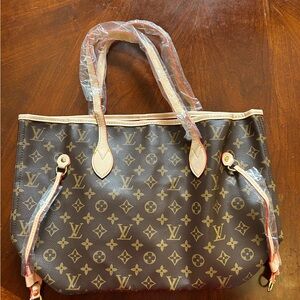 Louis Vuitton Red and Cream Tote